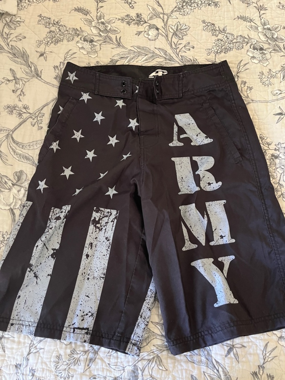ARMY Graphic Black Men's Athletic Shorts